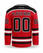Personalized hockey jersey back with player name and number