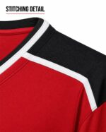 Reinforced stitching detail on custom hockey jersey