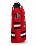 Custom ice hockey jersey side view with sleeve number