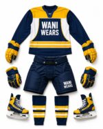 Custom Ice Hockey Uniform Set complete navy yellow team kit