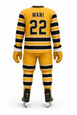 Custom Ice Hockey Uniform Set yellow black front view