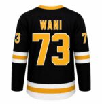 Custom Ice Hockey Jersey black gold back view