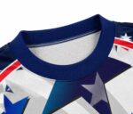 ustom baseball jersey round neck collar stitching close-up