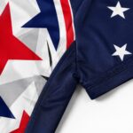 Sublimated baseball jersey sleeve stitching and fabric detail
