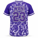 Custom full button baseball team jersey front view