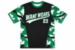 Custom Baseball Jerseys black green camouflage front view