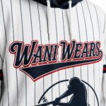 Custom Baseball Hoodies white pinstripe stitching close-up
