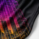Breathable basketball jersey fabric and sublimation print close up