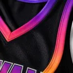 Custom basketball jersey V-neck stitching and breathable fabric detail