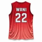 Personalized basketball jersey back with player name WANI and number 22