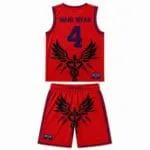 Custom Red Basketball Uniform Set – Personalized Jersey & Shorts - Image 2