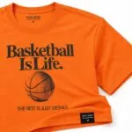 Custom basketball T-shirt graphic printing close-up
