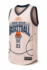 WANI WEAR custom basketball jersey back view with team name and player number