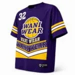 Purple custom sublimated basketball shooting shirt side view