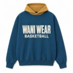Custom basketball hoodie front view with team logo and sublimation design