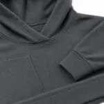 Close-up of reinforced stitching, hood, cuffs, and pocket on a custom basketball hoodie