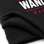 Close-up of premium custom basketball hoodie fabric and smooth printed graphics