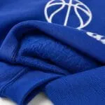 Custom basketball hoodie soft brushed fleece fabric close-up