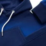 Custom basketball hoodie drawstrings pocket cuffs and stitching close-up