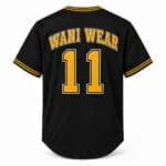 Custom Full Button Baseball Jersey – Black Team Uniform - Image 2