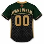 Personalized baseball jersey back view with player name and number 00