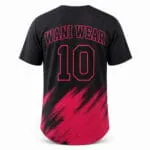 Custom Black and Pink Two-Button Baseball Jersey - Image 2