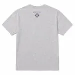 Grey personalized baseball tournament shirt back view with Wani Wear logo and baseball graphic