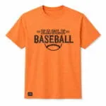 Orange custom baseball T-shirt jersey front view with Eagle Baseball print and Wani Wear private label