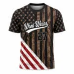 American Flag Baseball Jersey Fabric and Stitching Details