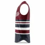 Sleeveless baseball jersey side view with breathable athletic construction