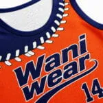 Breathable mesh fabric and stitching on custom sleeveless baseball jersey