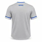 Private-label V-neck baseball jersey back view
