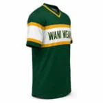 Custom sublimated baseball jersey side view by Wani Wear