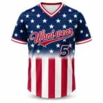 Custom USA V-neck baseball jersey front view