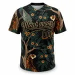 Custom baseball V-neck jersey front view by Wani Wear