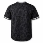 Custom black patterned baseball jersey back view