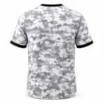 Grey digital camouflage baseball jersey back view