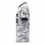 Custom camouflage baseball jersey with sleeve flag patch