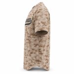 Tan camouflage baseball jersey side view