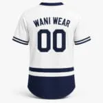 Personalized white baseball jersey with name and number