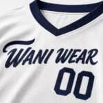 Breathable fabric on custom white baseball jersey
