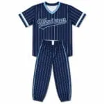 Custom V-neck pinstripe baseball uniform set