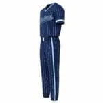 Side view of pinstripe baseball uniform