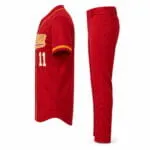 Side view of custom full-button baseball uniform set
