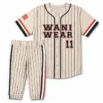 Custom full-button baseball uniform set with matching pants