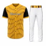 Custom full-button baseball uniform set with matching pants