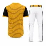 Back view of wholesale custom baseball uniform set