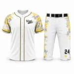 Custom full-button baseball uniform set with matching pants