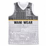 Custom basketball jersey wholesale tan and black front view