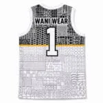 Customized basketball jersey back with player name and number